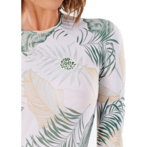 2021 Rip Curl Womens Coastal Palms Long Sleeve Boyleg Surf Suit WLY3KW - White